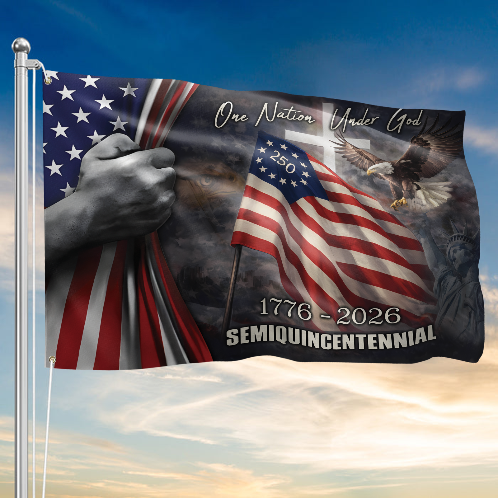 America 250 Years House Flag