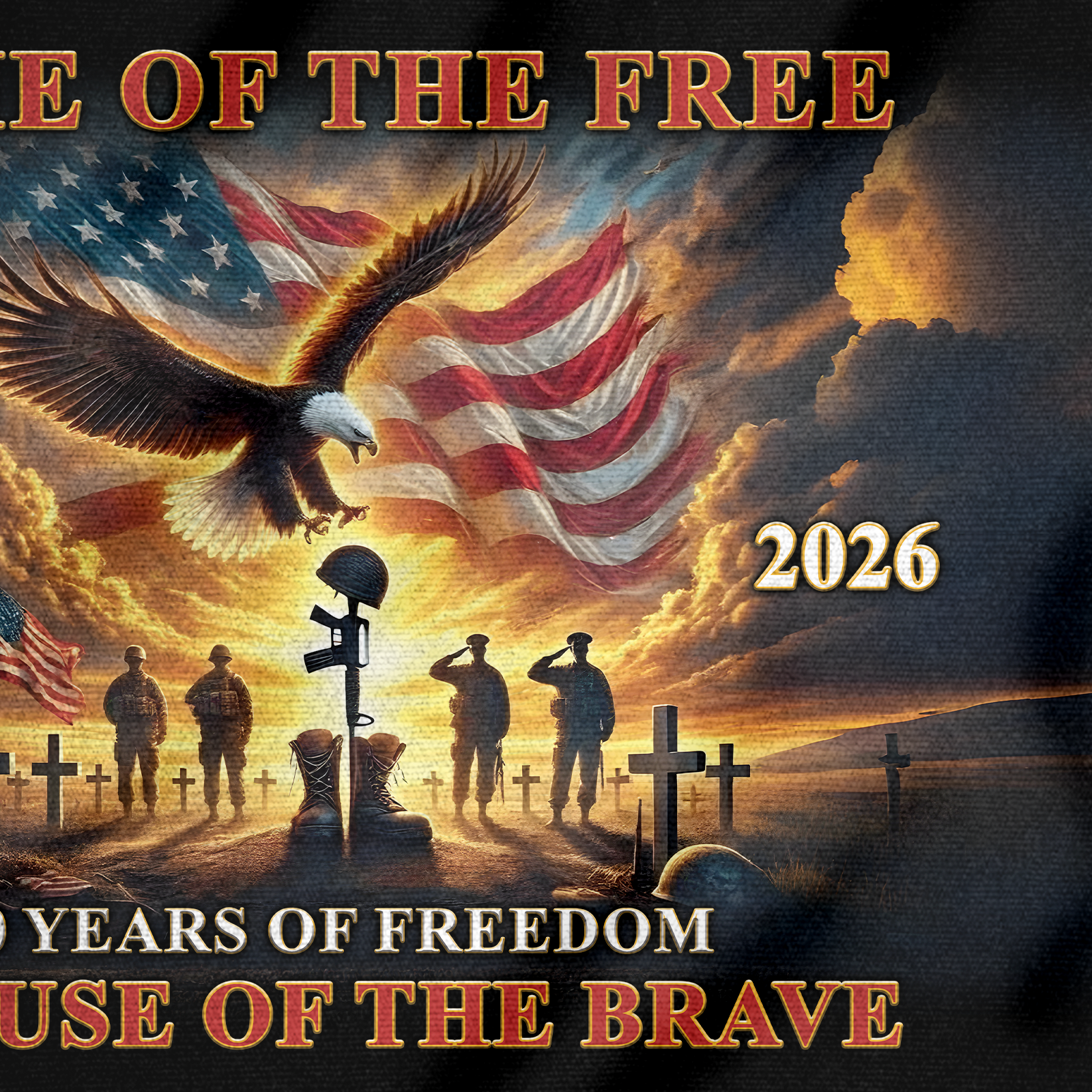 America 250 Years House Flag