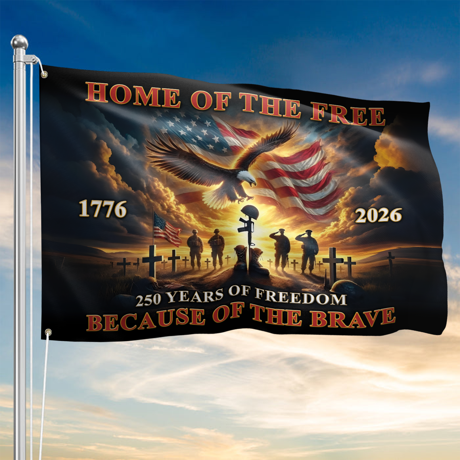 America 250 Years House Flag