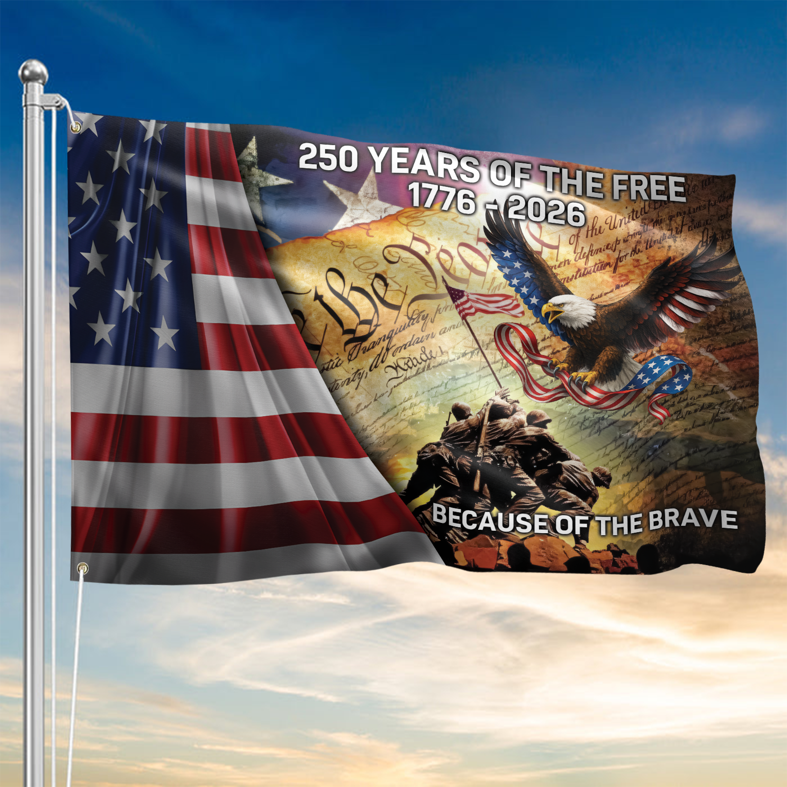 America 250 Years House Flag