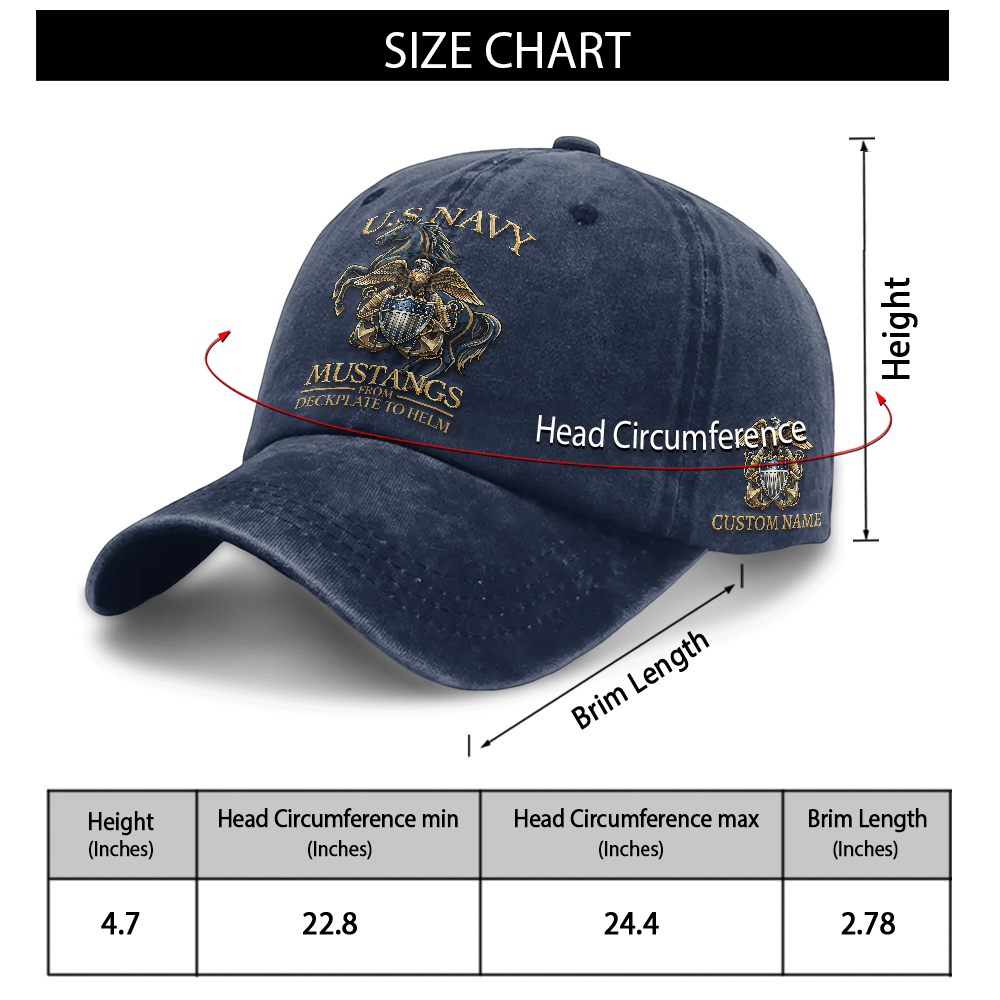 Personalizable Navy Mustangs From Deckplate To Helm Washed Cap