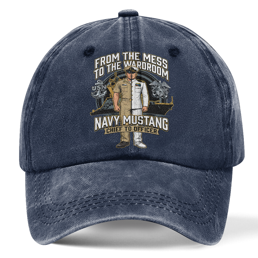 Personalizable Navy Mustangs From The Mess To The Wardroom Washed Cap