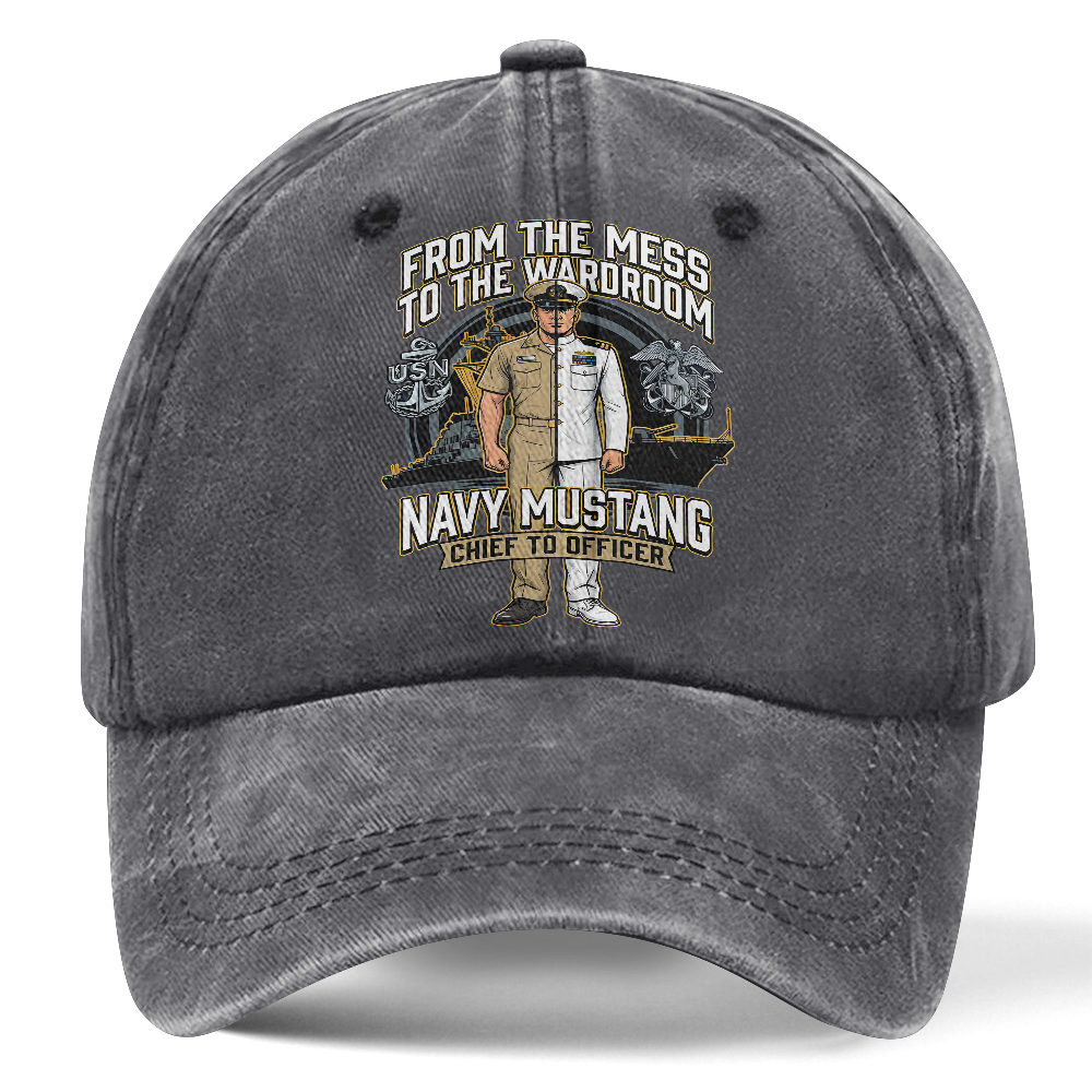 Personalizable Navy Mustangs From The Mess To The Wardroom Washed Cap