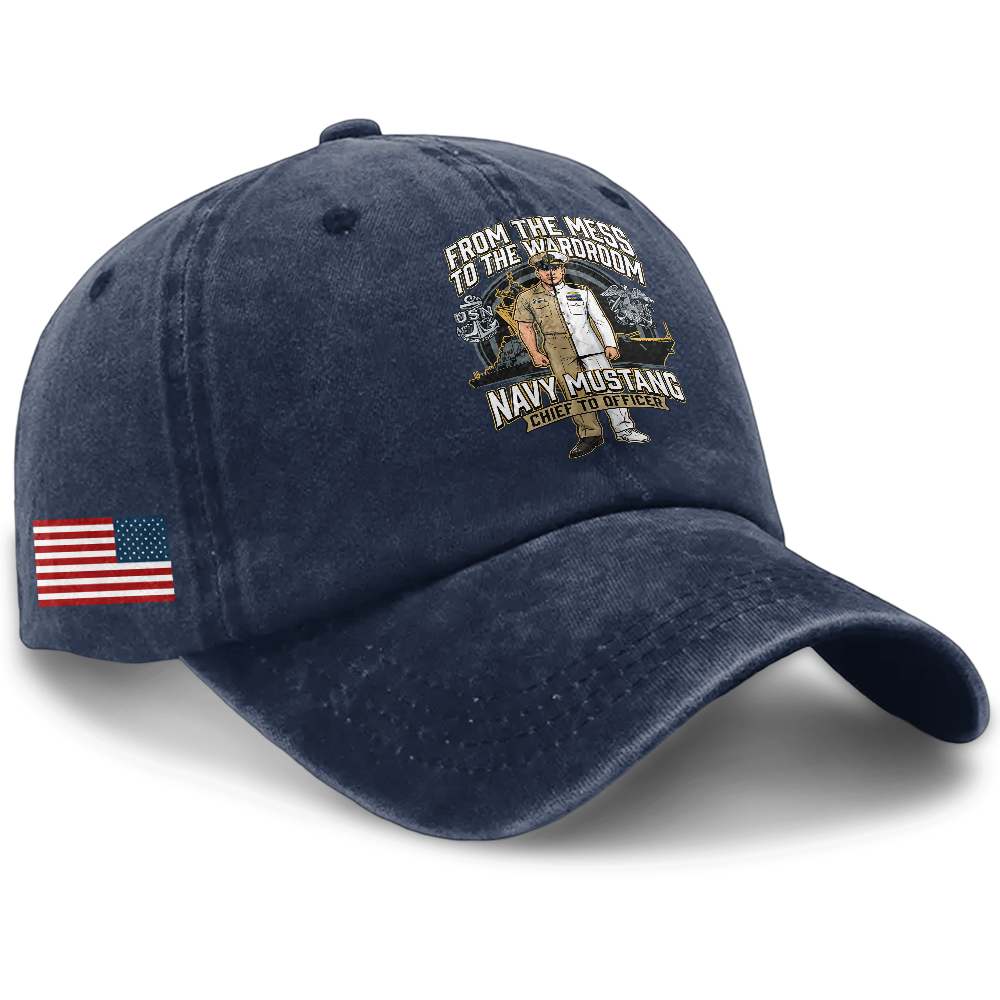 Personalizable Navy Mustangs From The Mess To The Wardroom Washed Cap