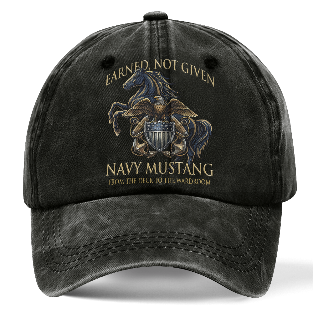 Personalizable Navy Mustangs From The Deck To The Wardroom Washed Cap