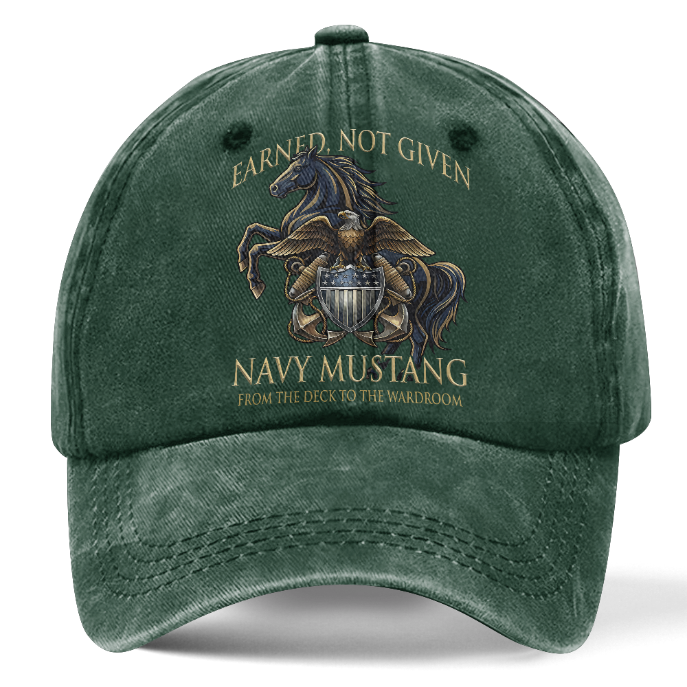 Personalizable Navy Mustangs From The Deck To The Wardroom Washed Cap