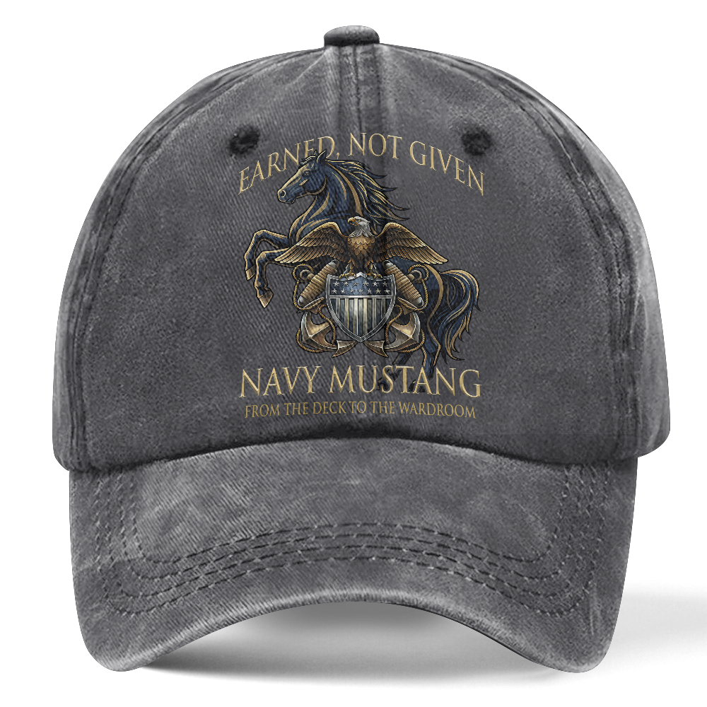 Personalizable Navy Mustangs From The Deck To The Wardroom Washed Cap