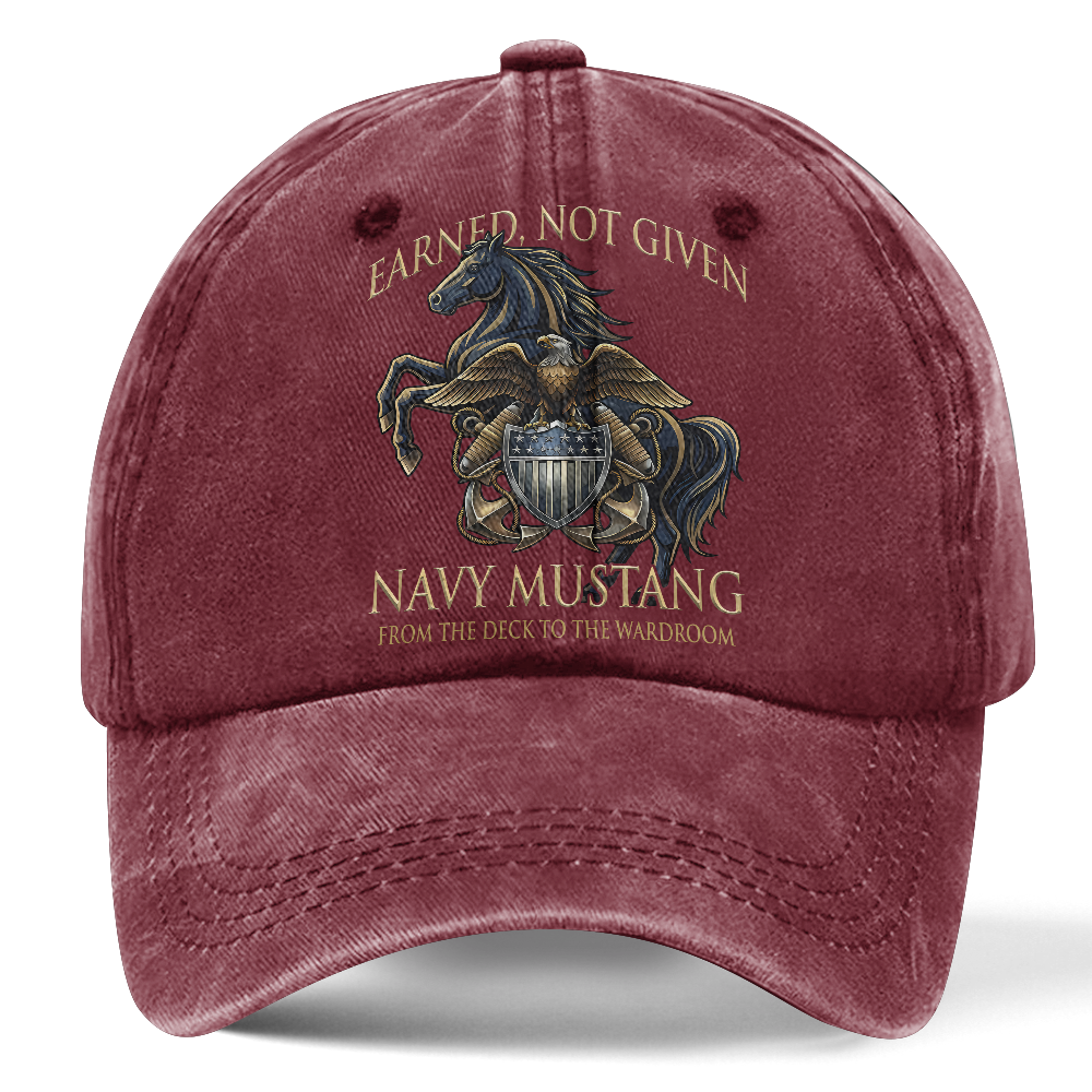 Personalizable Navy Mustangs From The Deck To The Wardroom Washed Cap