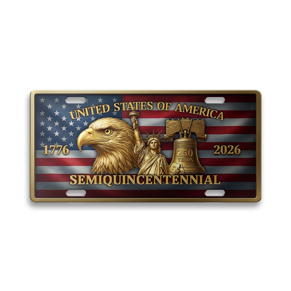 America 250 Years of Freedom Aluminum License Plate