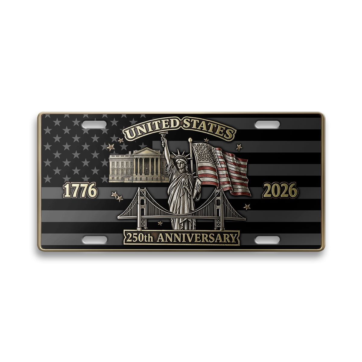 America 250 Years of Freedom Aluminum License Plate