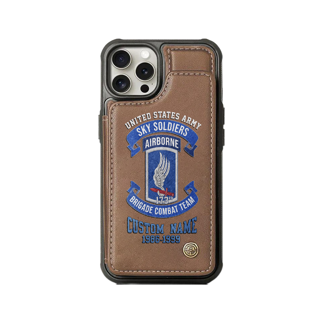 Personalizable 173rd Airborne Brigade Sky Soldiers Wallet Phone Case