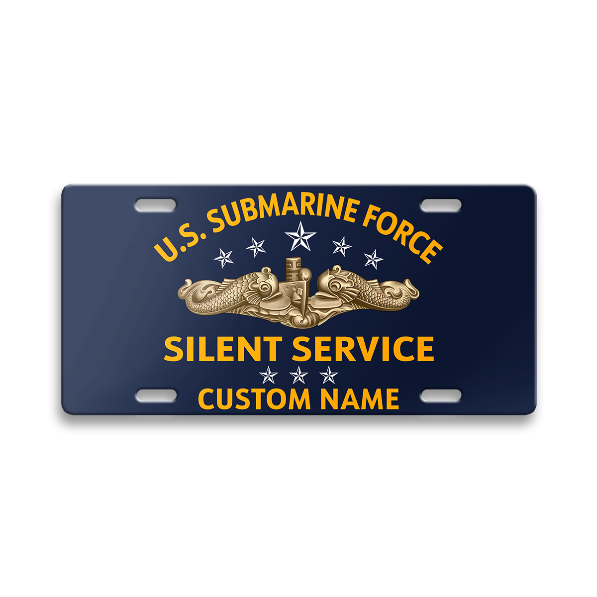 Personalizable Navy Submarine Aluminum License Plate