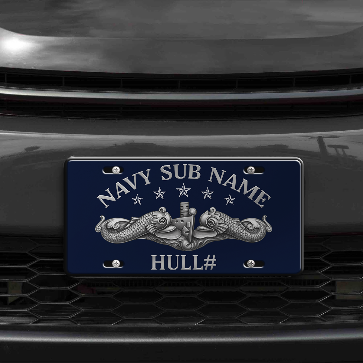 Personalizable Navy Submarine Aluminum License Plate