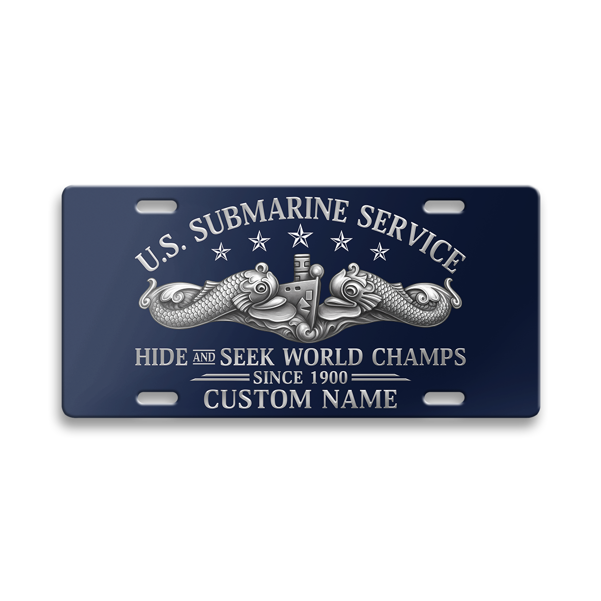 Personalizable Navy Submarine Aluminum License Plate