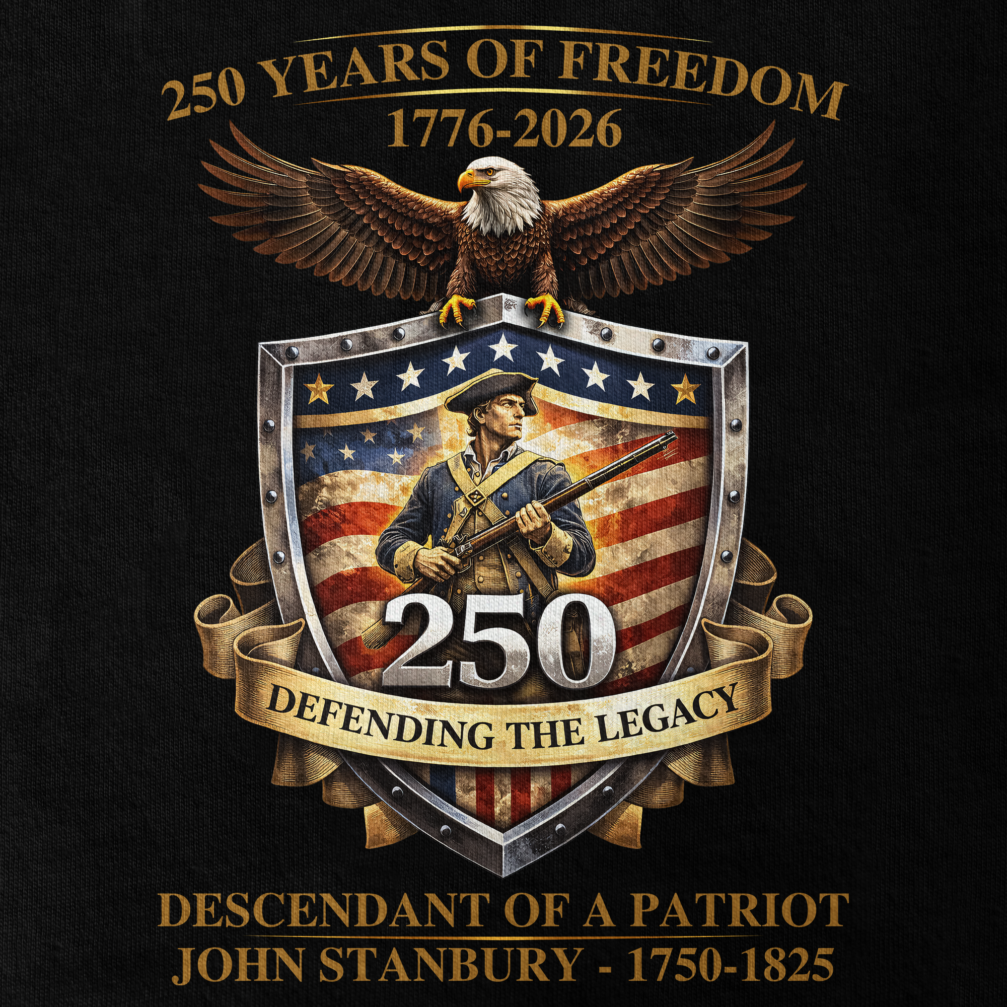 Personalizable America 250 Years Descendant Of A Patriot Classic T-shirt