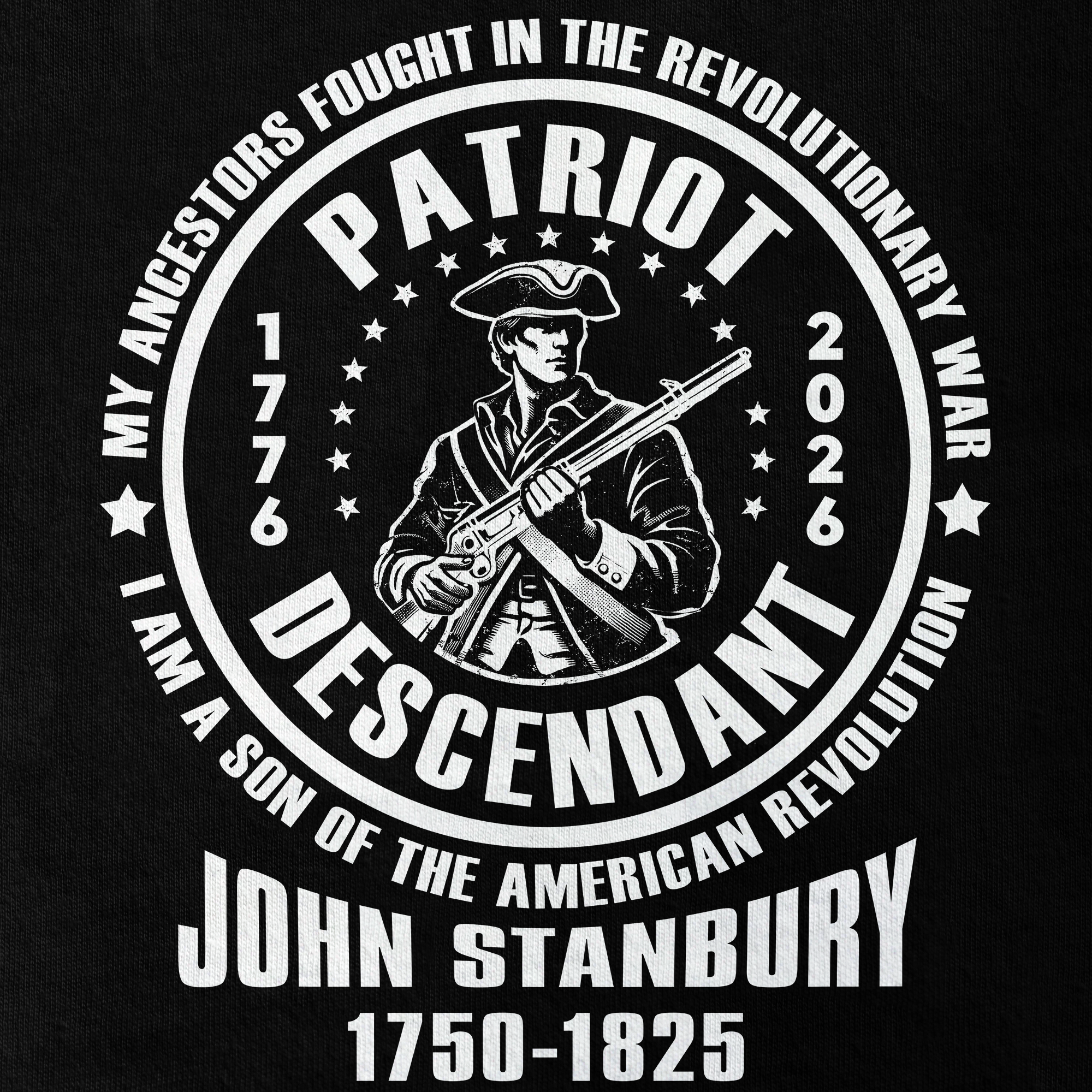 Personalizable America 250 Years Descendant Of A Patriot Classic T-shirt