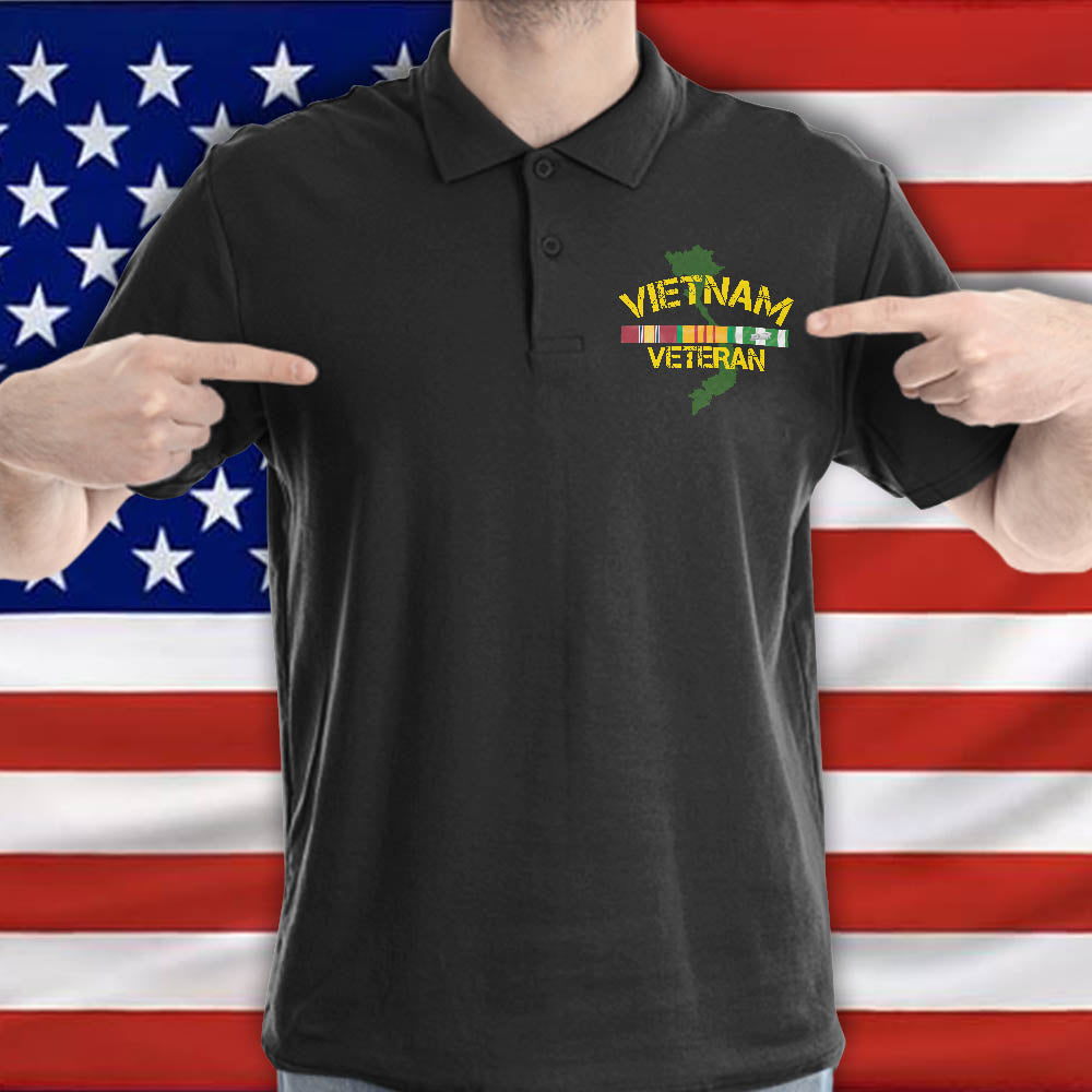 Vietnam Veteran High Quality Embroidered Polo Shirt