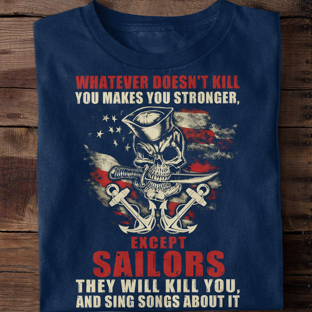 Navy Whatever Doesn't Kill You Makes You Stronger Classic T-Shirt