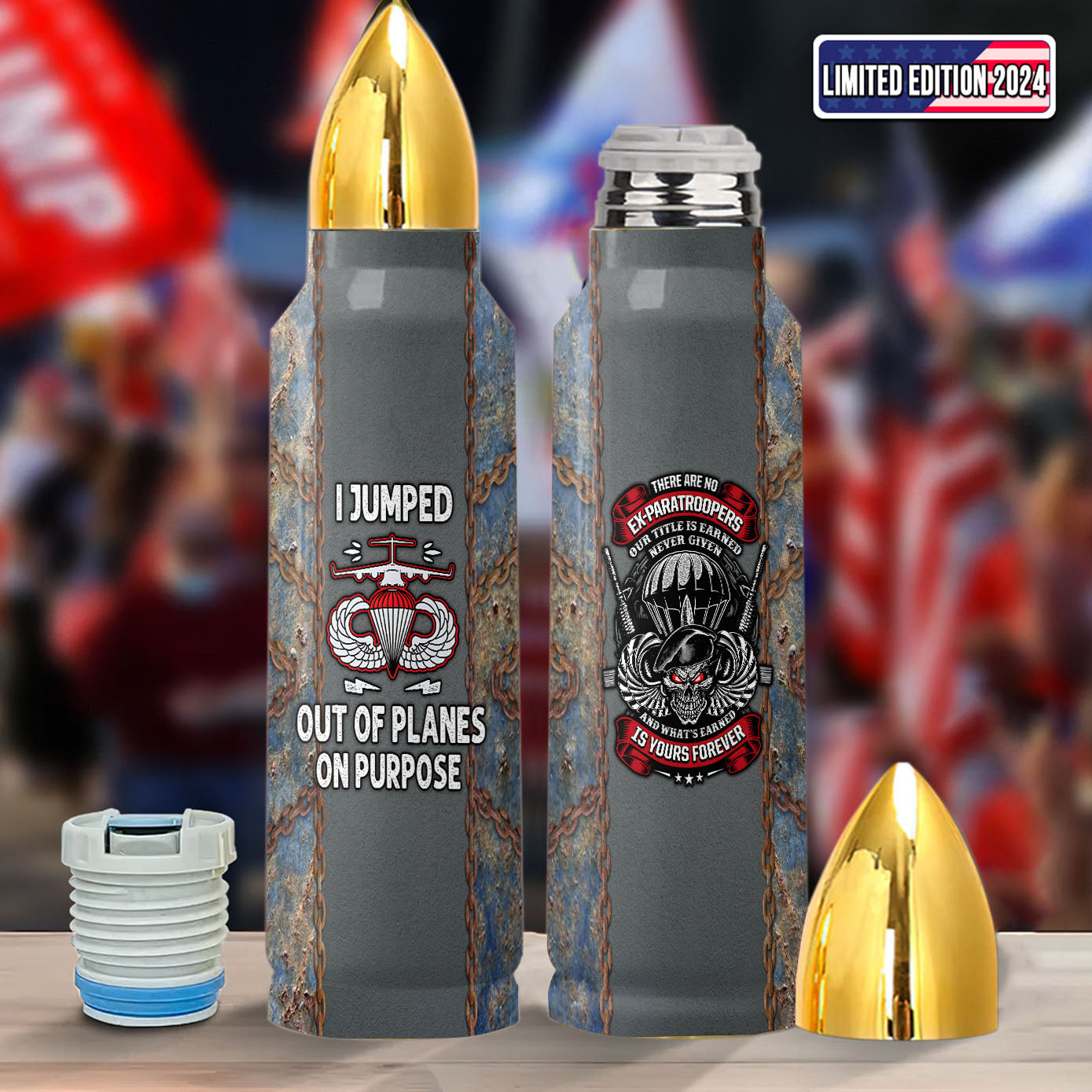 Airborne Veteran I Jump Out Of Planes On Purpose Bullet Tumbler