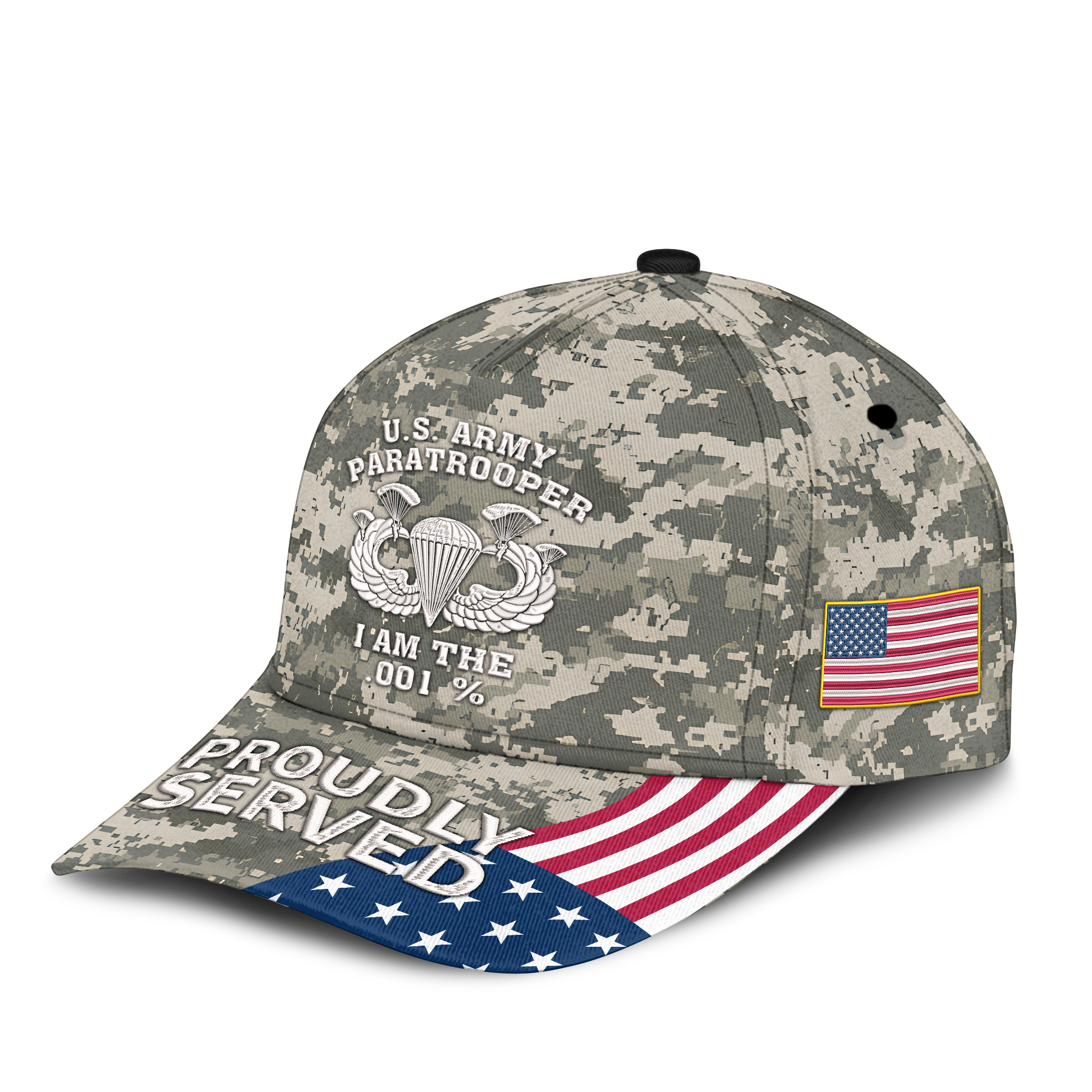 Army Paratrooper I Am The .001% Embroidered & Printed Cap