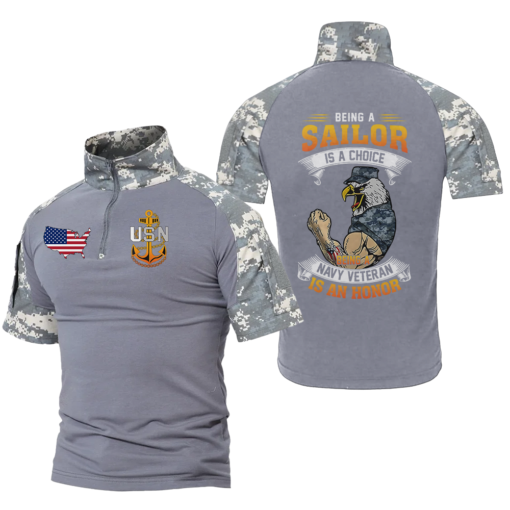 Being A Navy Veteran Is An Honor Tactical Polo Shirt