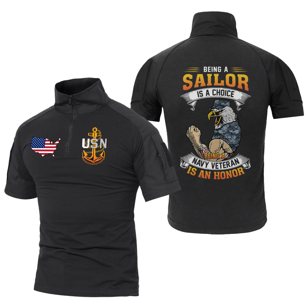 Being A Navy Veteran Is An Honor Tactical Polo Shirt