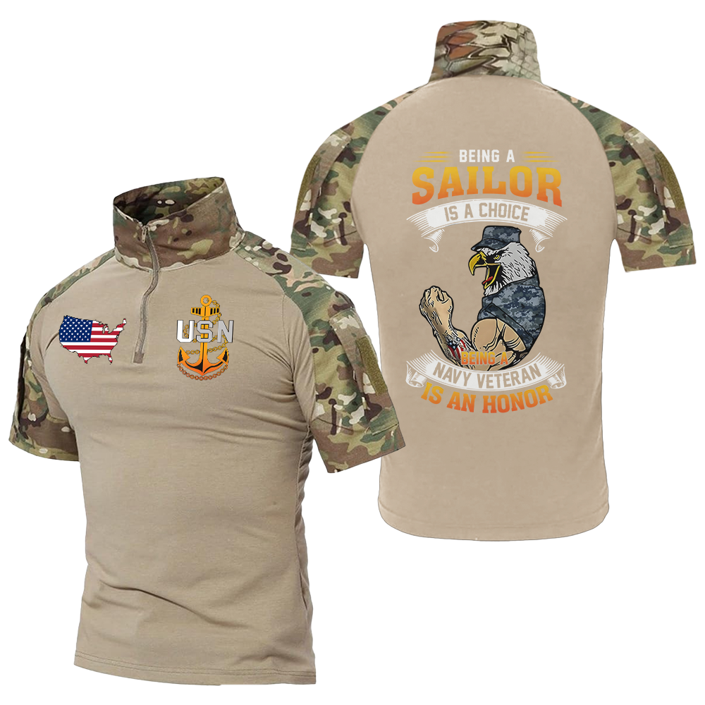 Being A Navy Veteran Is An Honor Tactical Polo Shirt
