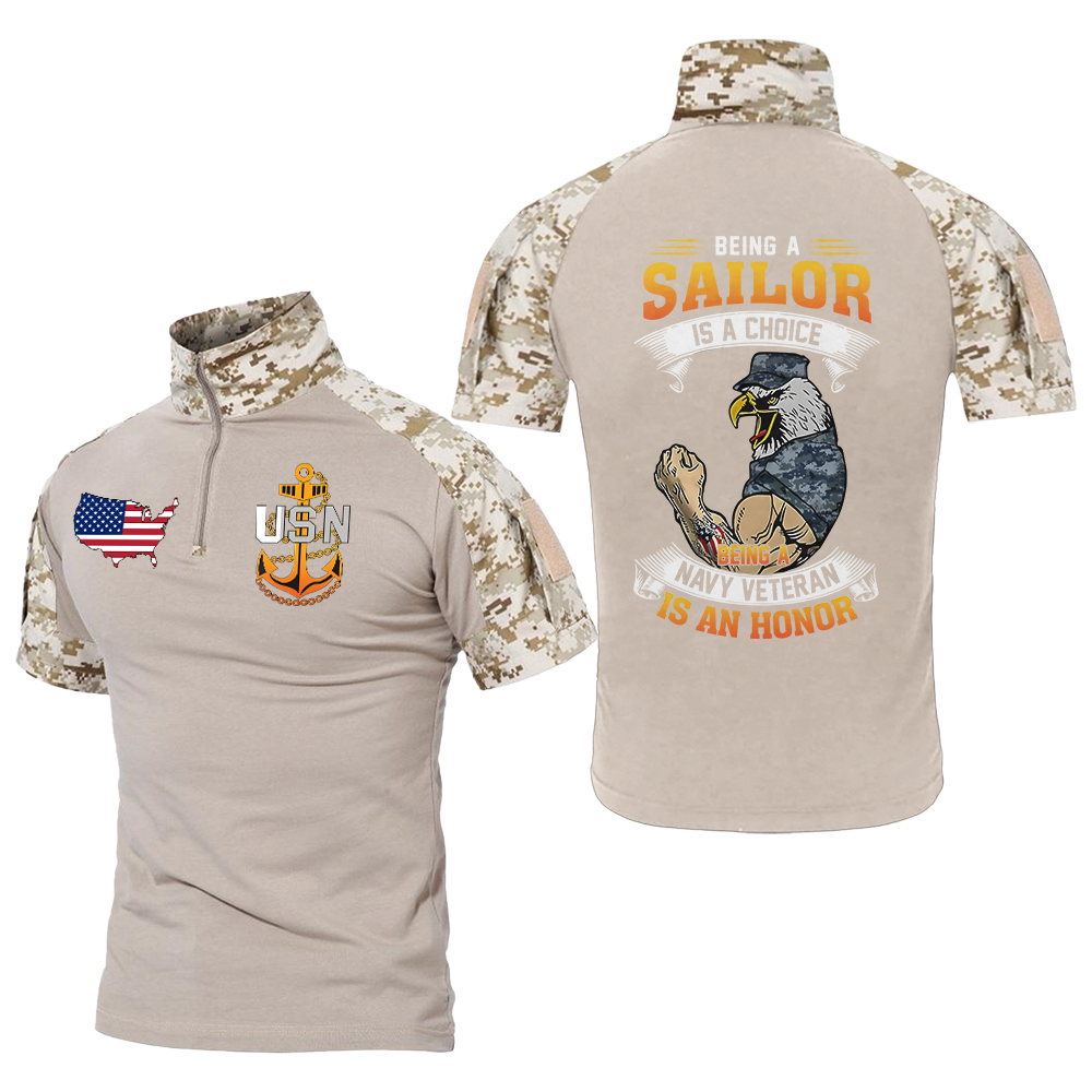 Being A Navy Veteran Is An Honor Tactical Polo Shirt
