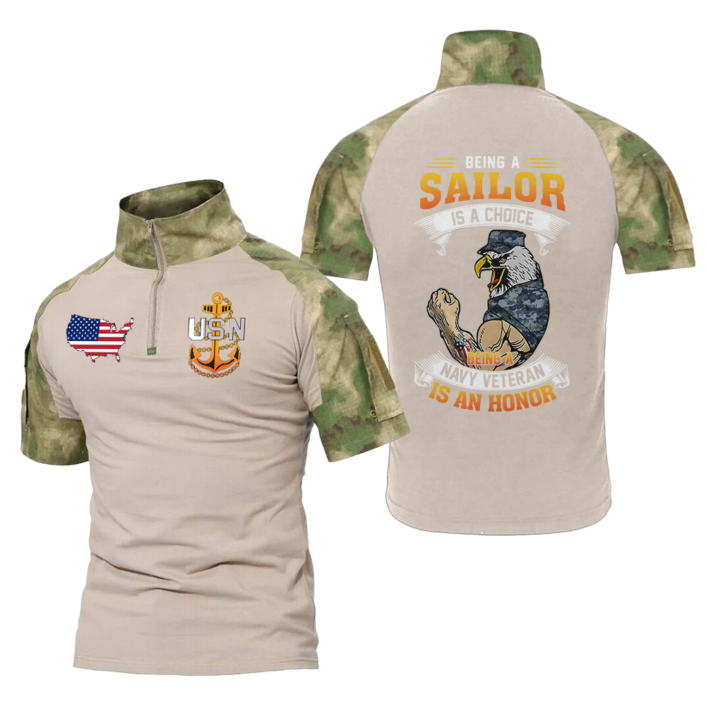 Being A Navy Veteran Is An Honor Tactical Polo Shirt
