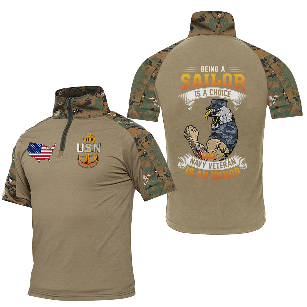 Being A Navy Veteran Is An Honor Tactical Polo Shirt