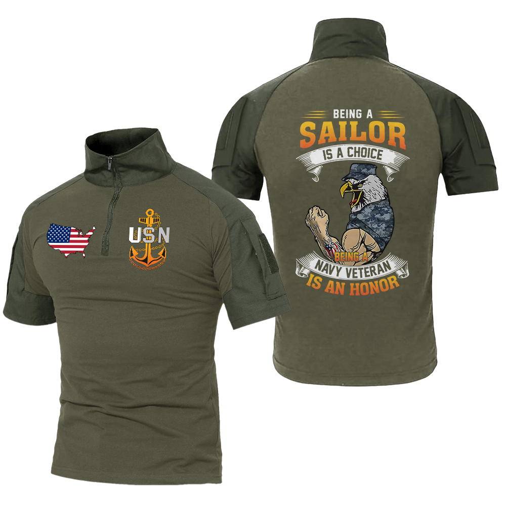 Being A Navy Veteran Is An Honor Tactical Polo Shirt