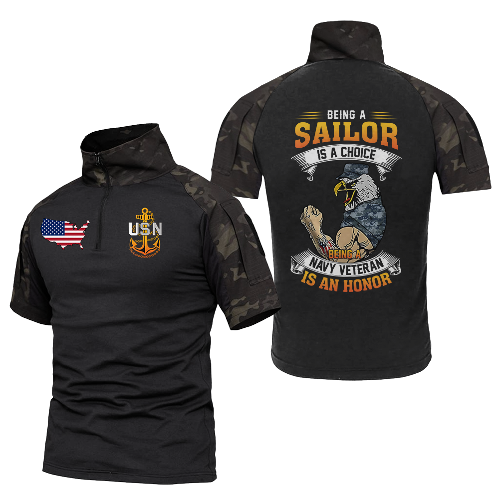 Being A Navy Veteran Is An Honor Tactical Polo Shirt
