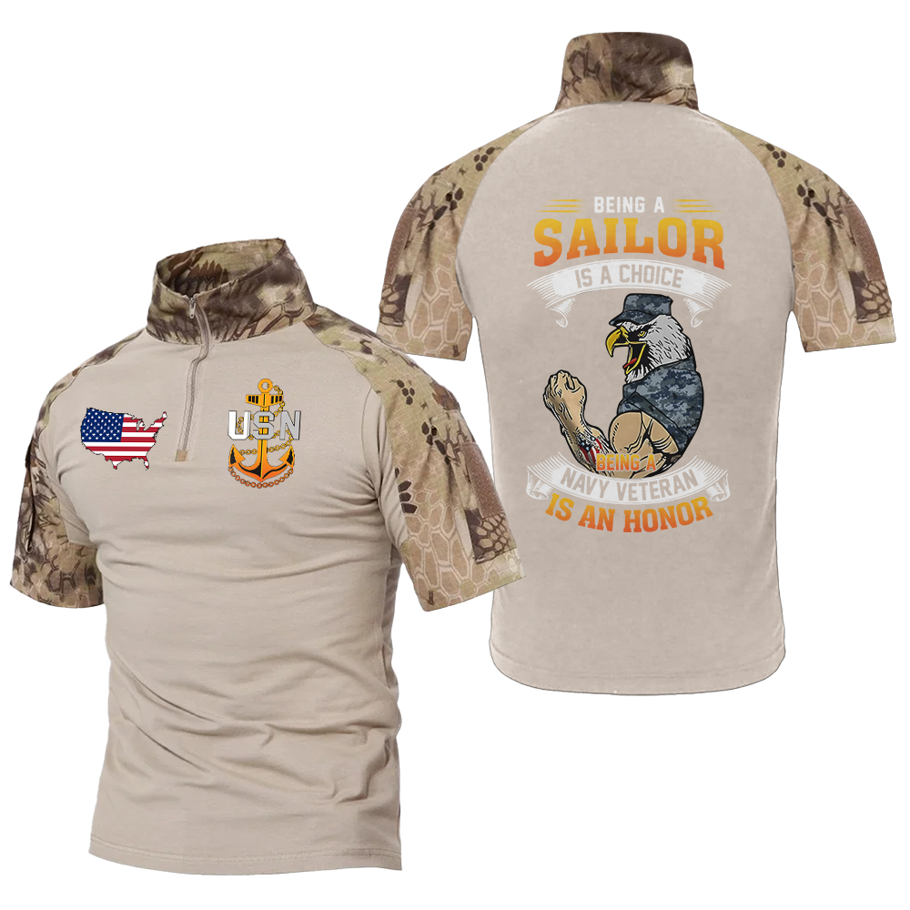 Being A Navy Veteran Is An Honor Tactical Polo Shirt