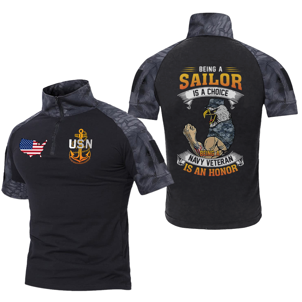 Being A Navy Veteran Is An Honor Tactical Polo Shirt