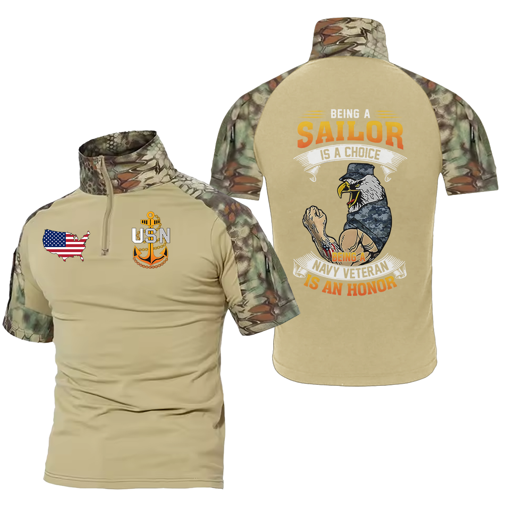 Being A Navy Veteran Is An Honor Tactical Polo Shirt