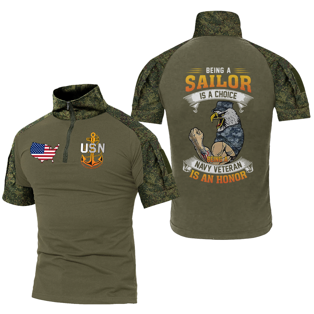 Being A Navy Veteran Is An Honor Tactical Polo Shirt