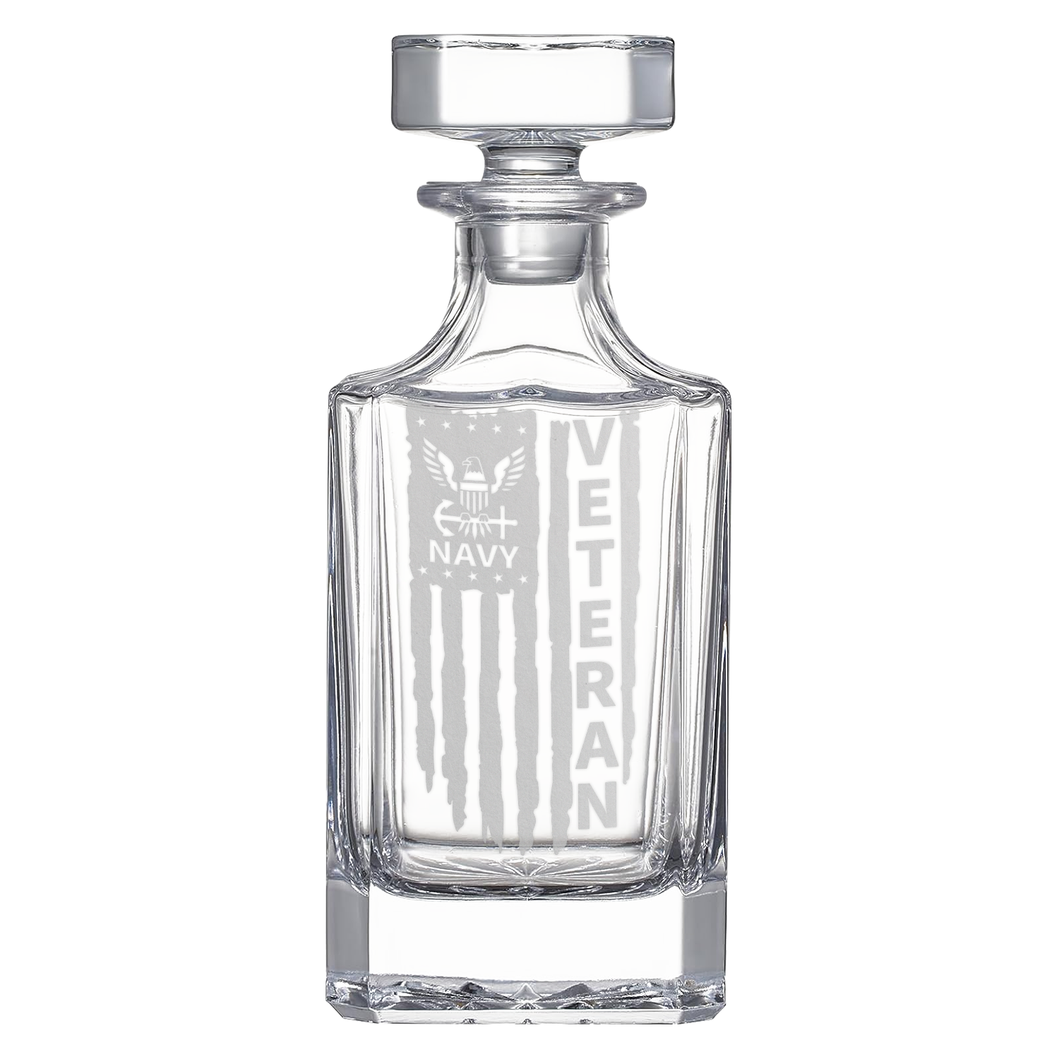 Navy Veteran Set of 1 Bullet Whiskey Glass & Decanter