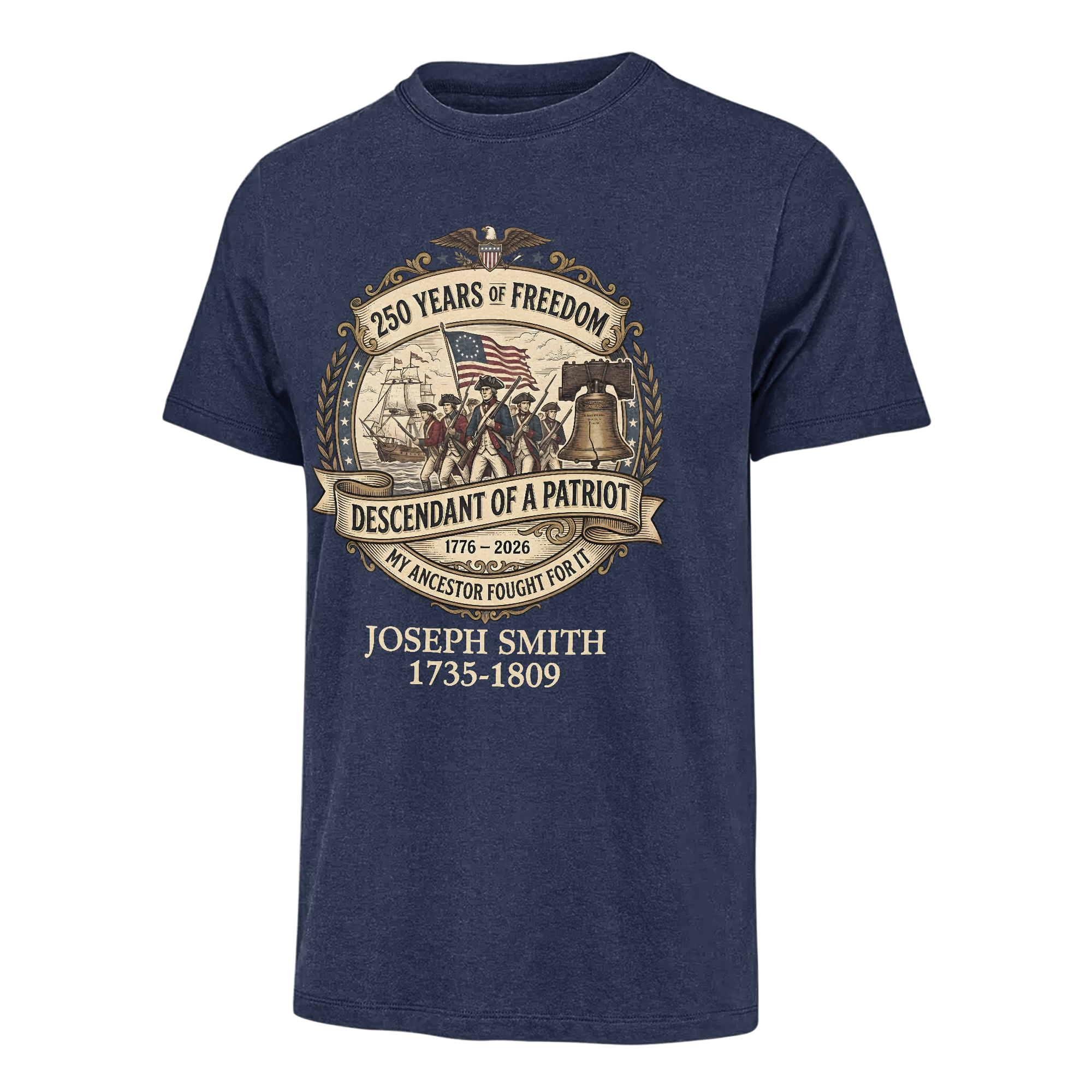 Personalizable America 250 Years Descendant Of A Patriot Classic T-shirt