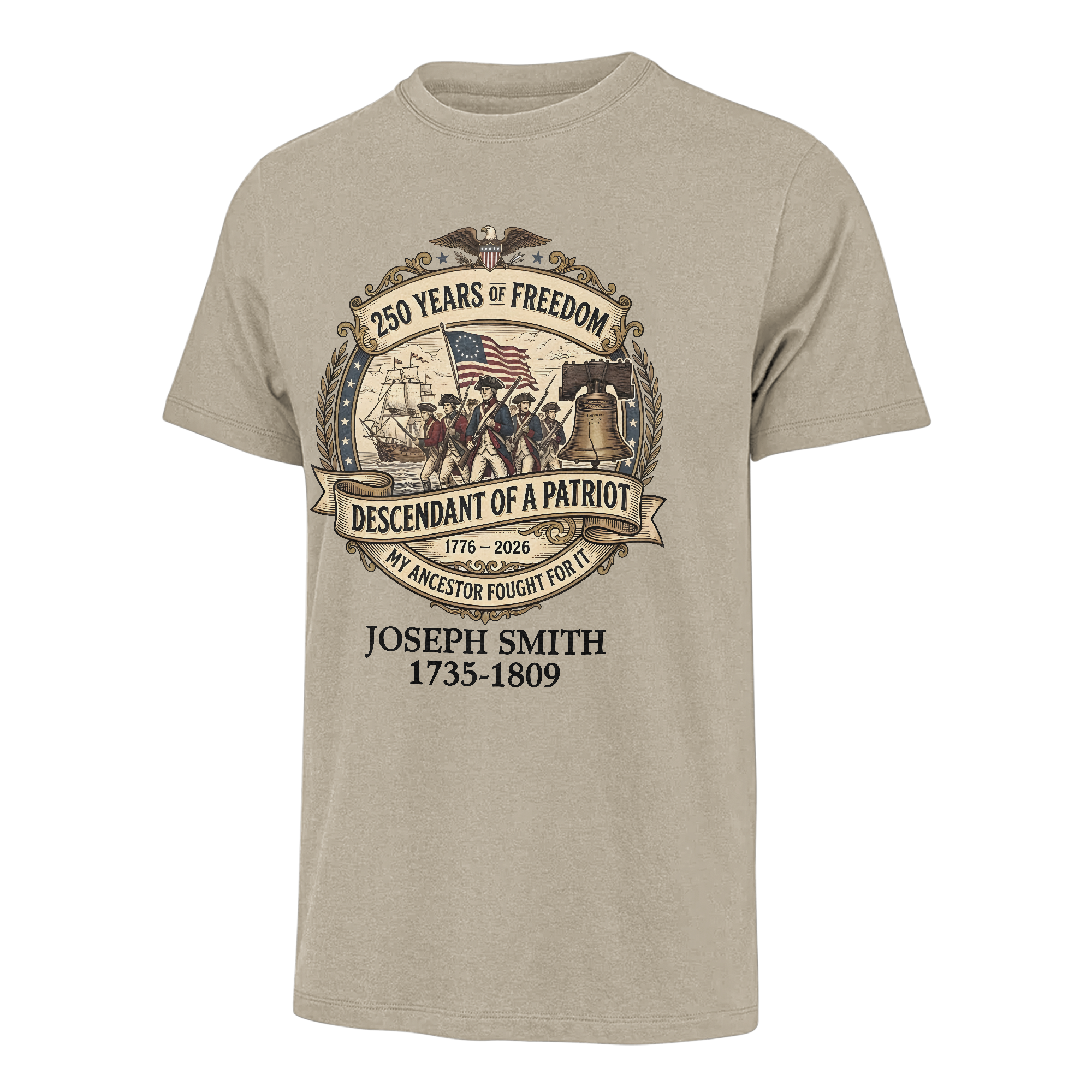 Personalizable America 250 Years Descendant Of A Patriot Classic T-shirt