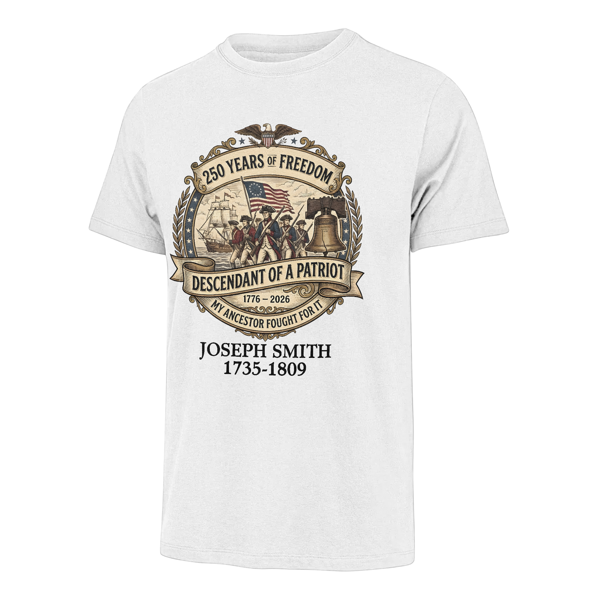 Personalizable America 250 Years Descendant Of A Patriot Classic T-shirt