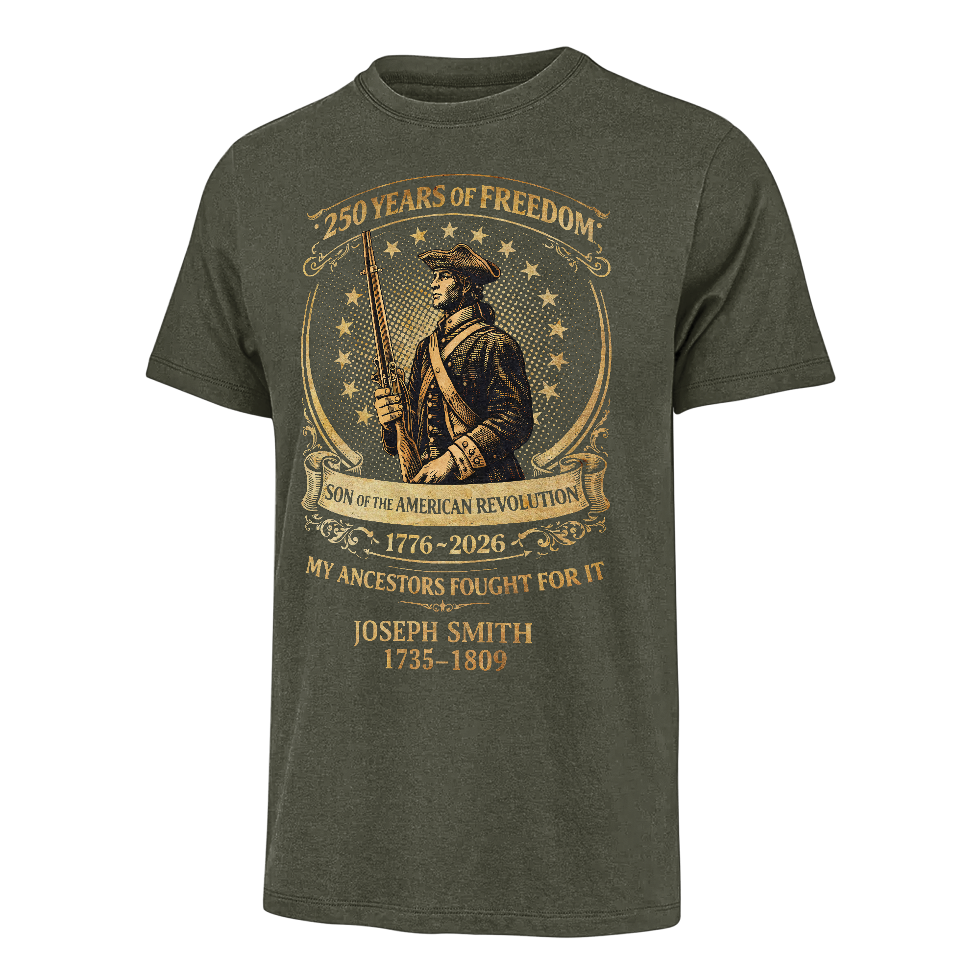 Personalizable America 250 Years Descendant Of A Patriot Classic T-shirt