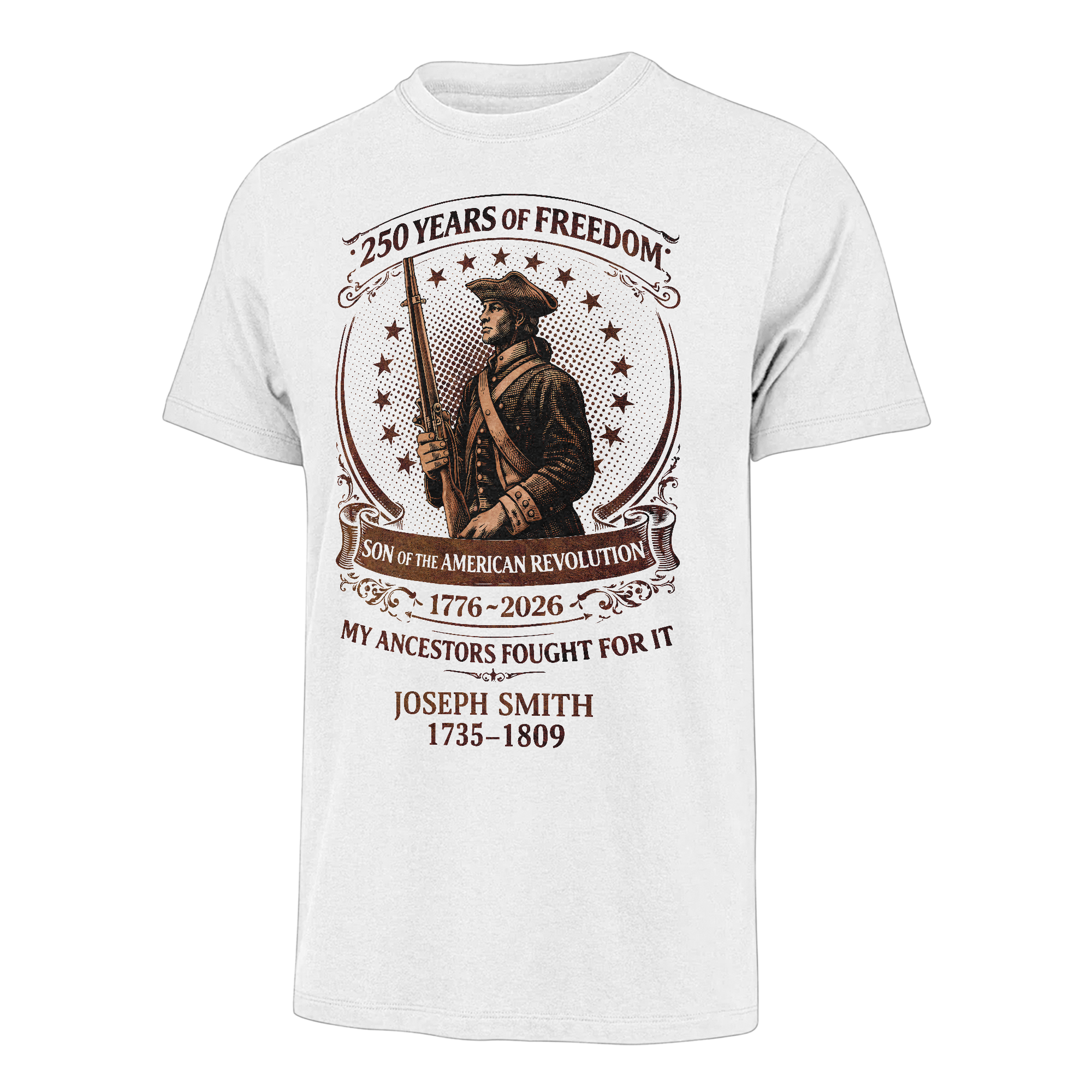 Personalizable America 250 Years Descendant Of A Patriot Classic T-shirt