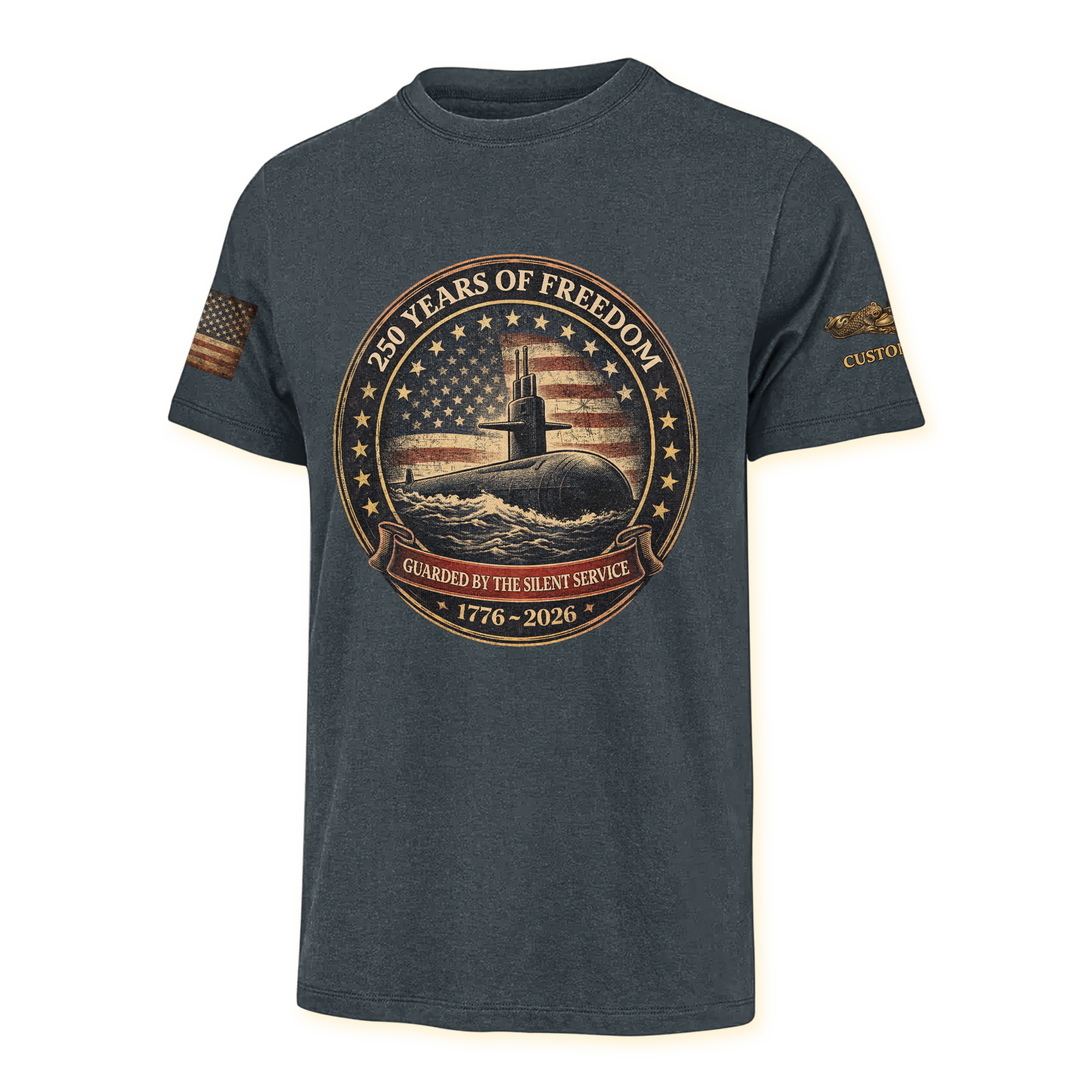 Personalizable Navy Submarine America 250 Years Classic T-shirt