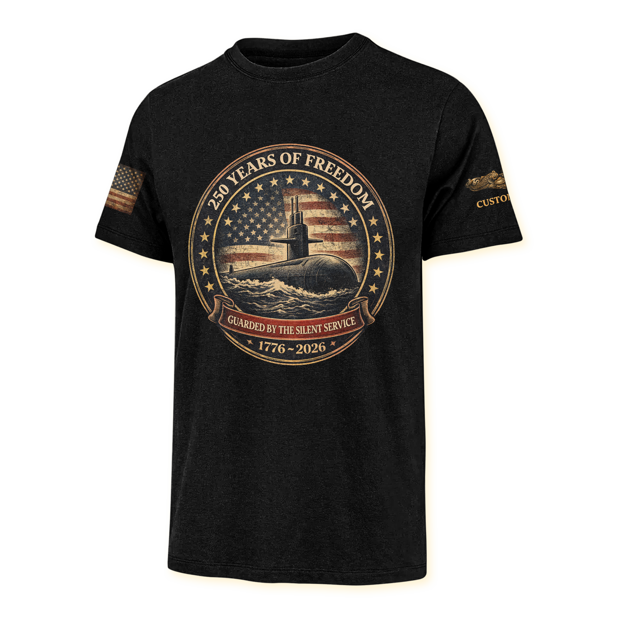 Personalizable Navy Submarine America 250 Years Classic T-shirt