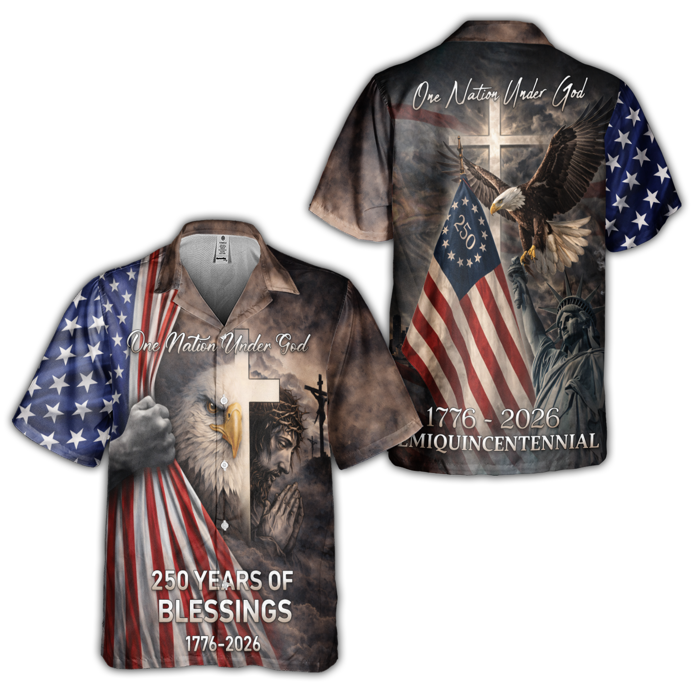 America 250 Years of Freedom Cuban Shirt