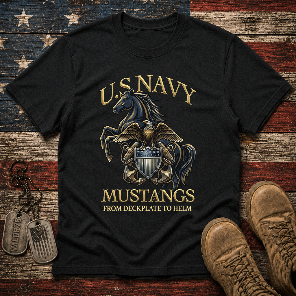Navy Mustang From Deckplate To Helm Classic Tee