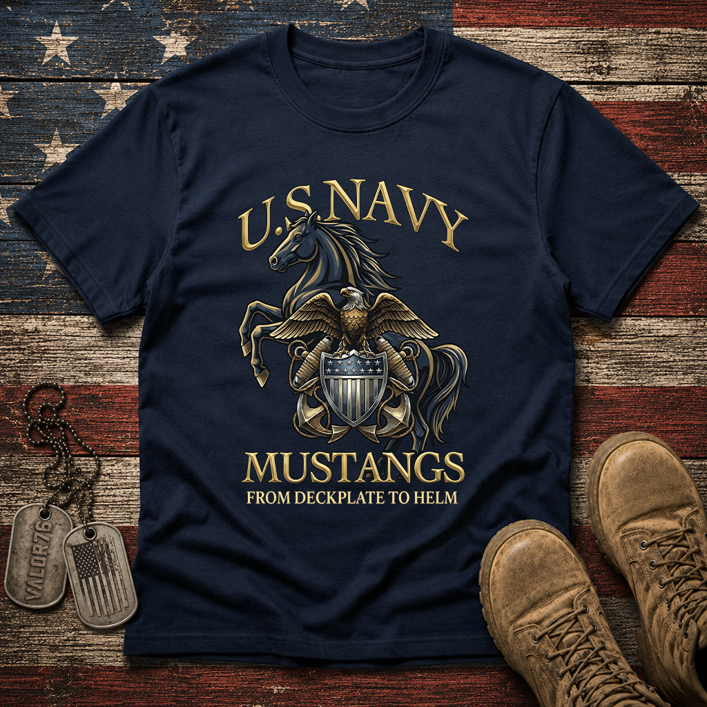 Navy Mustang From Deckplate To Helm Classic Tee