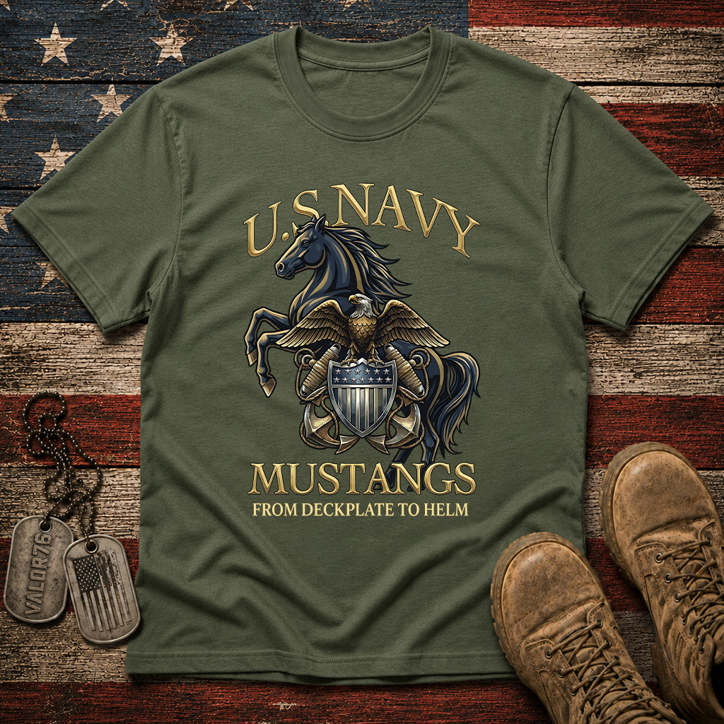 Navy Mustang From Deckplate To Helm Classic Tee