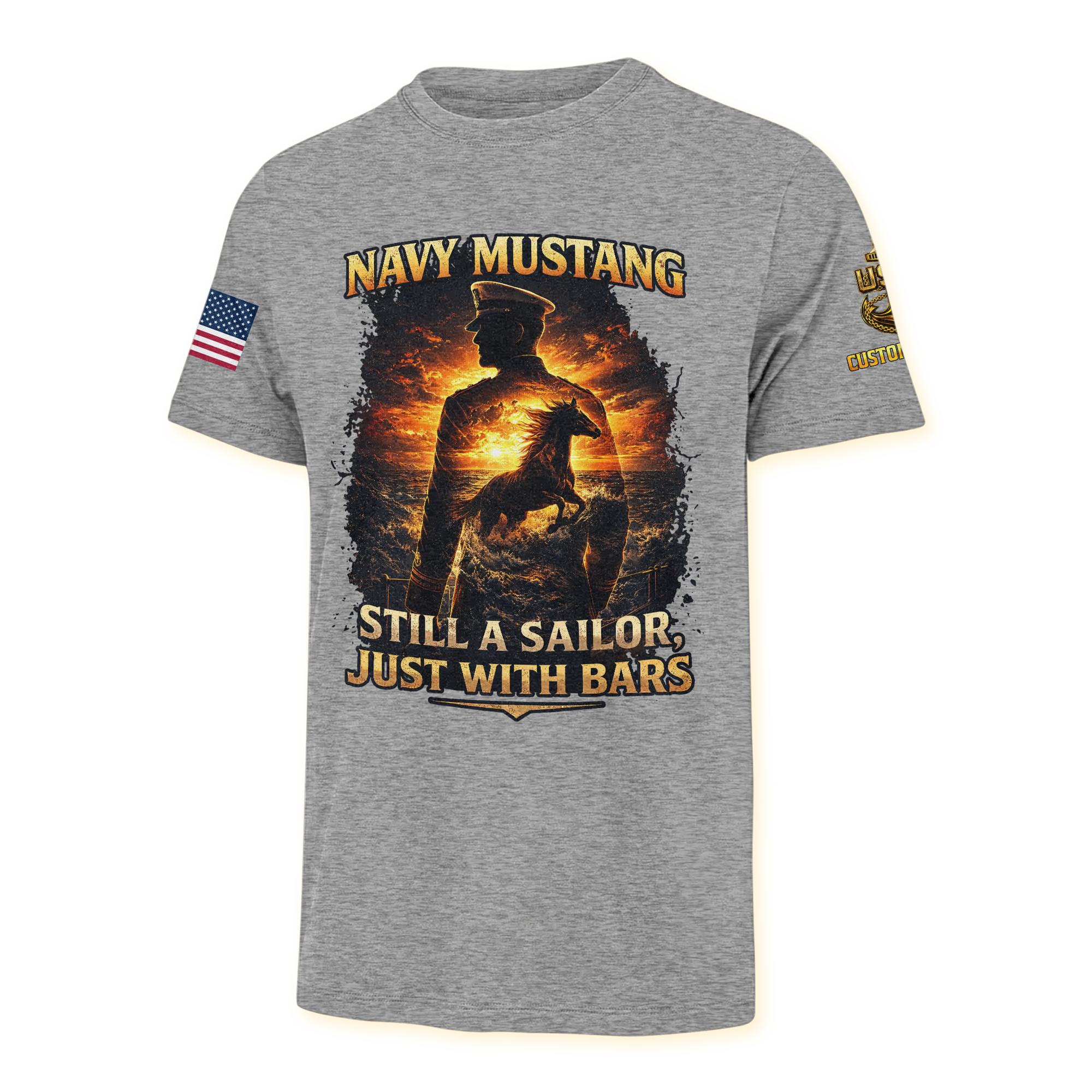 Personalizable Navy Mustangs Classic T-shirt