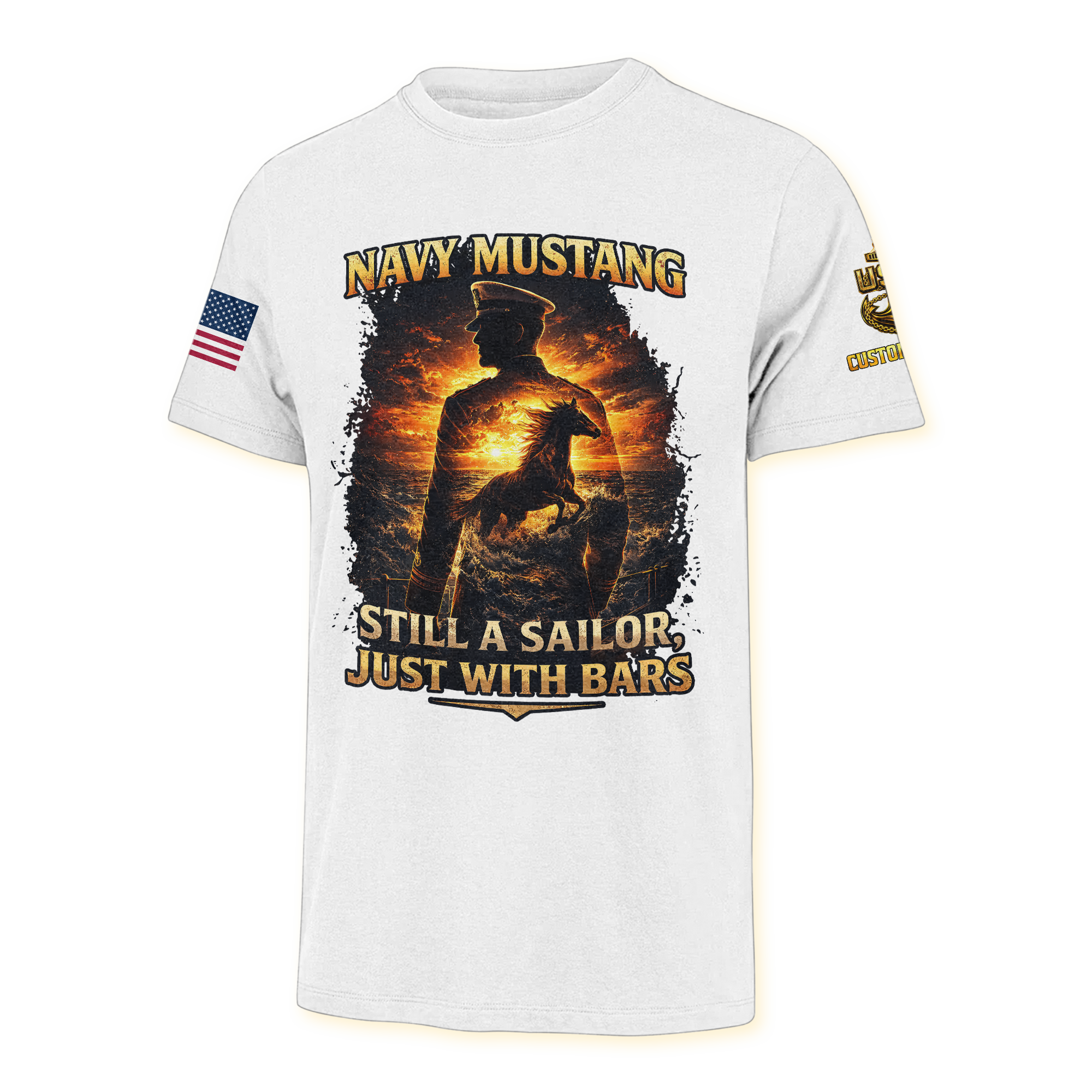 Personalizable Navy Mustangs Classic T-shirt